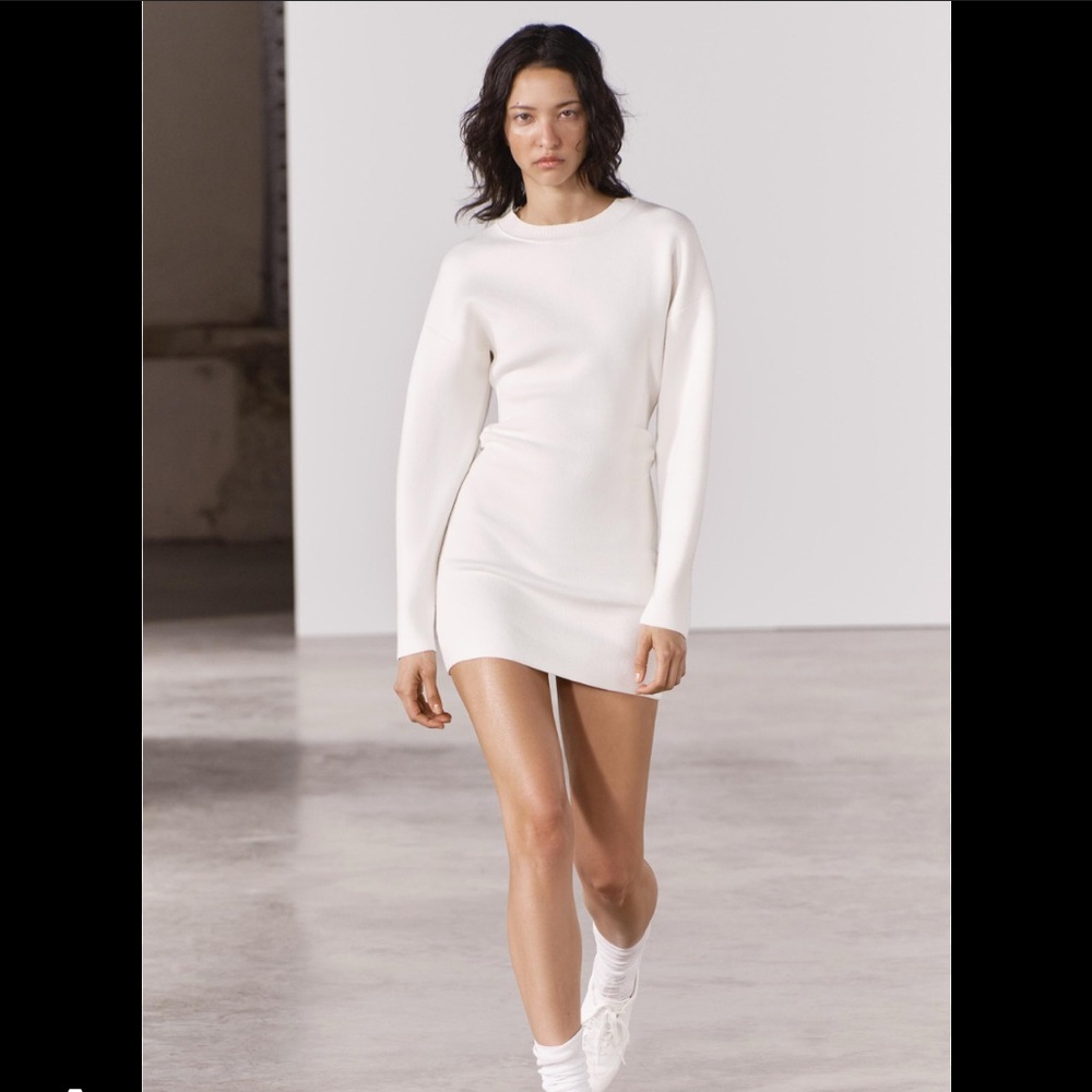 Zara White Knit Dress
